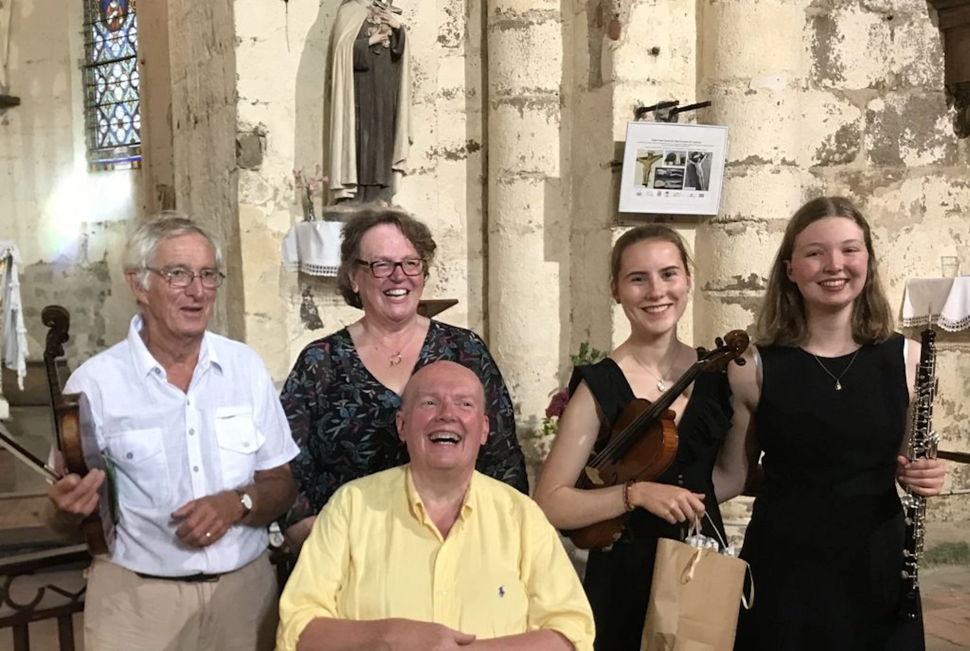 Martin Bainbridge, Simon and Philippa Dearsley, Ambra and Evelyn in France.