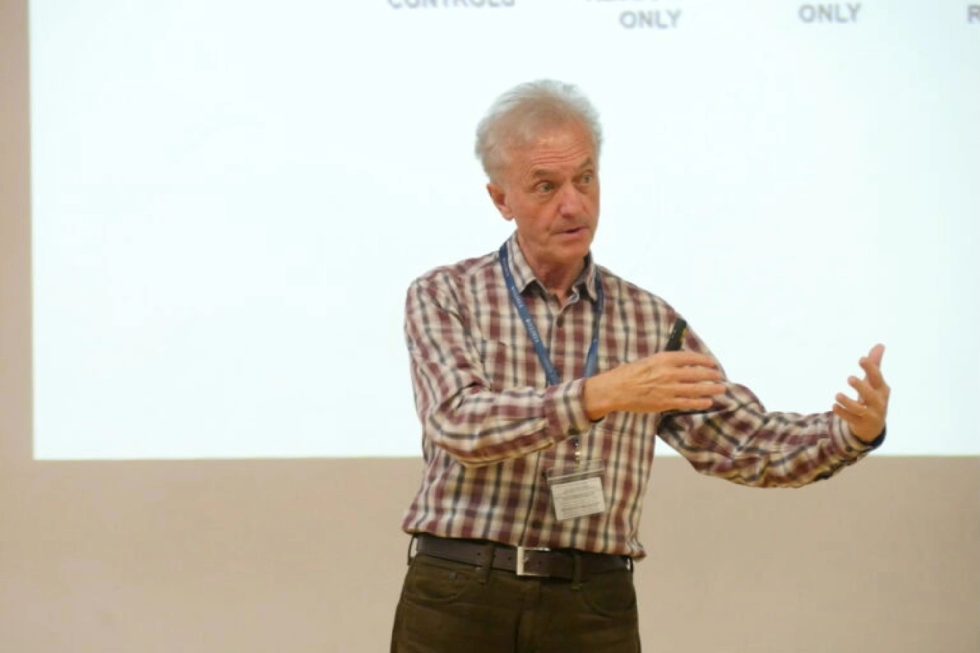 Professor Adrian Raine giving presentation at Barnard Castle School.