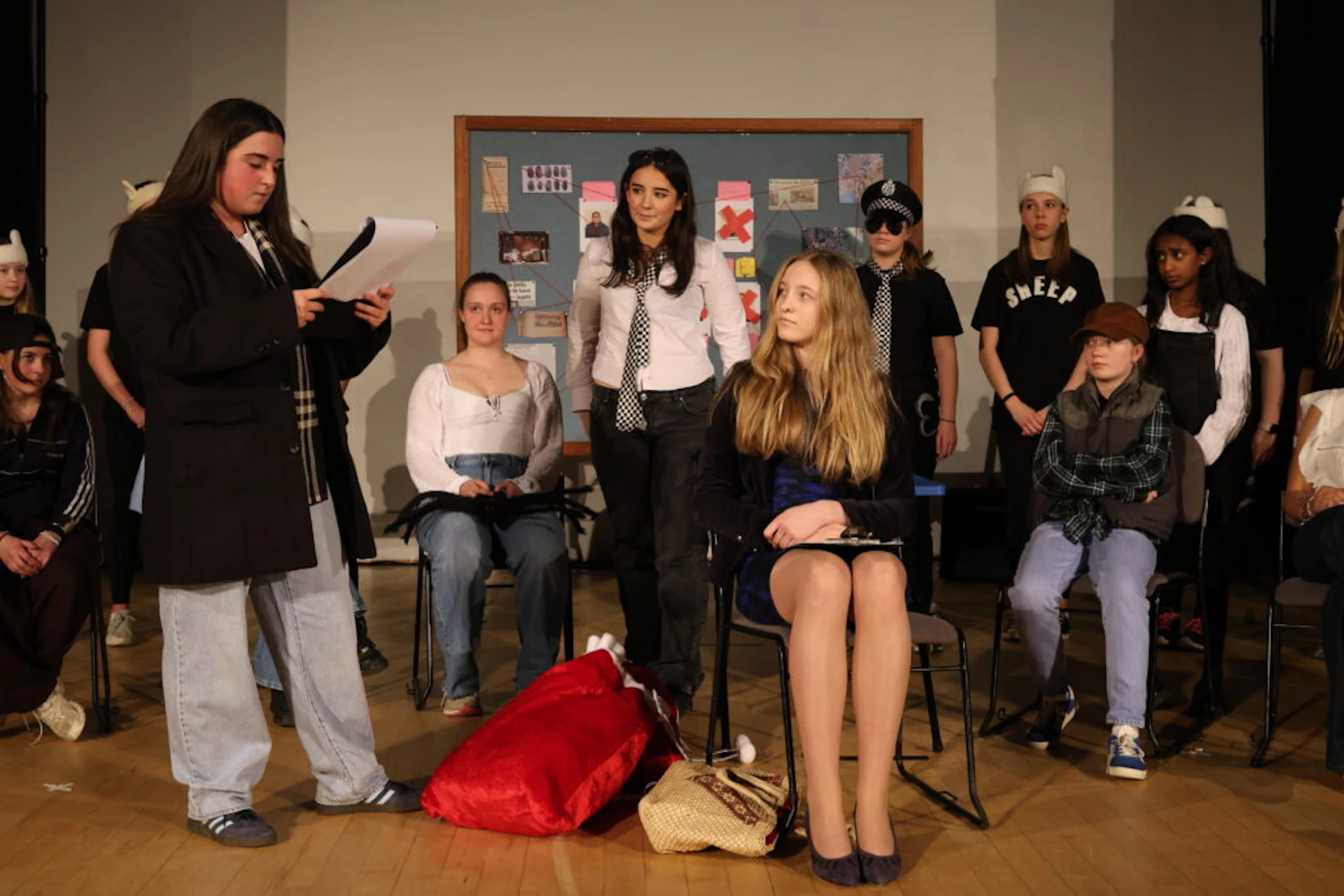 Barnard Castle School pupils participating in a house drama competition.