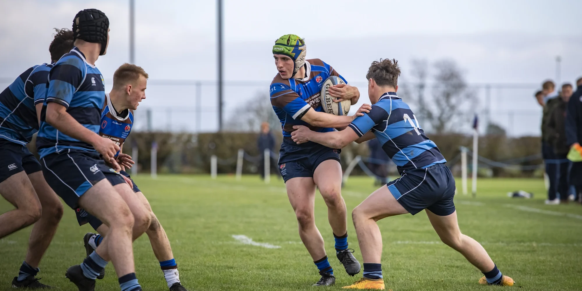 Barnard Castle School rugby team during a game.