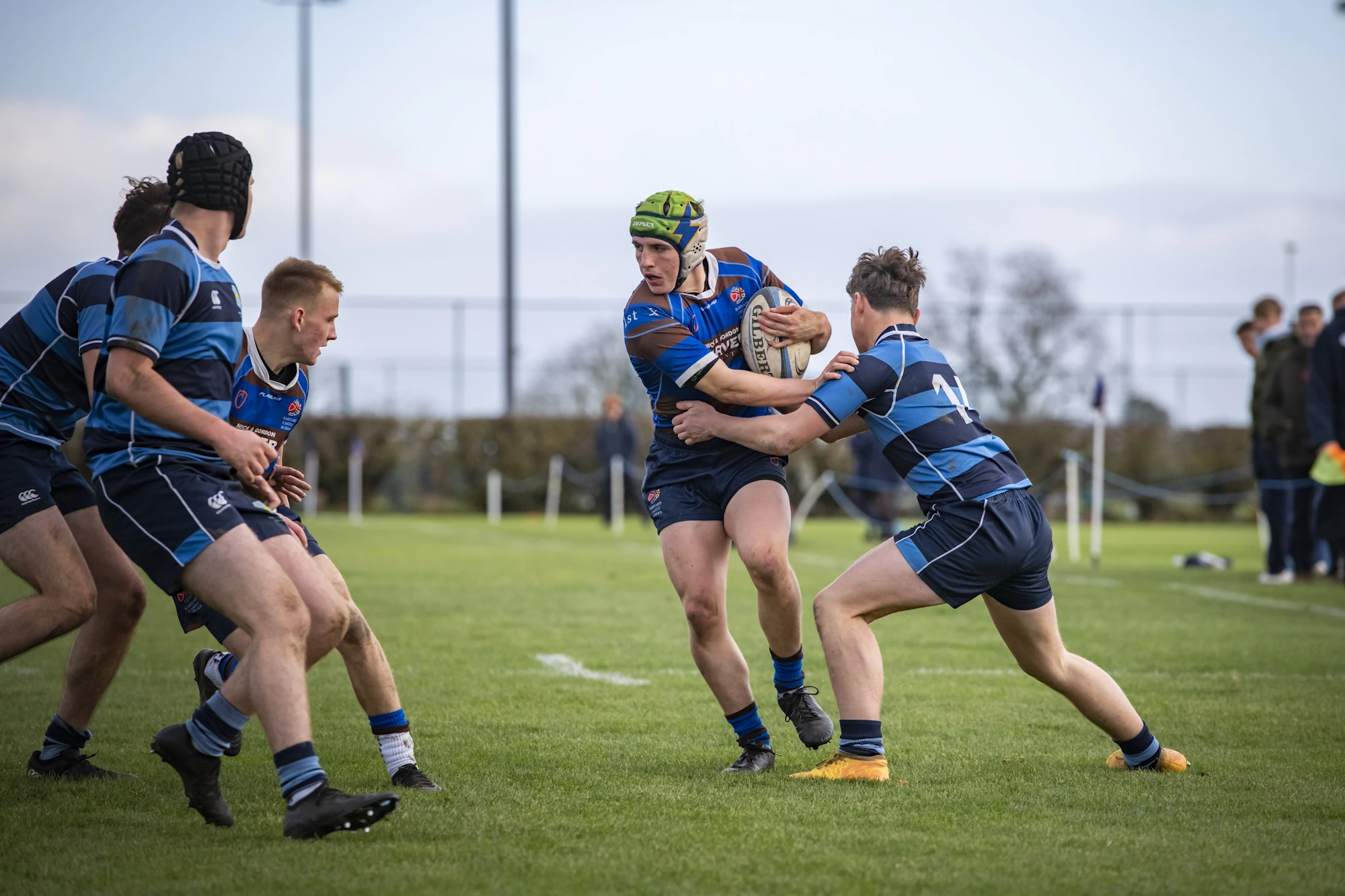 Barnard Castle School rugby team during a game.