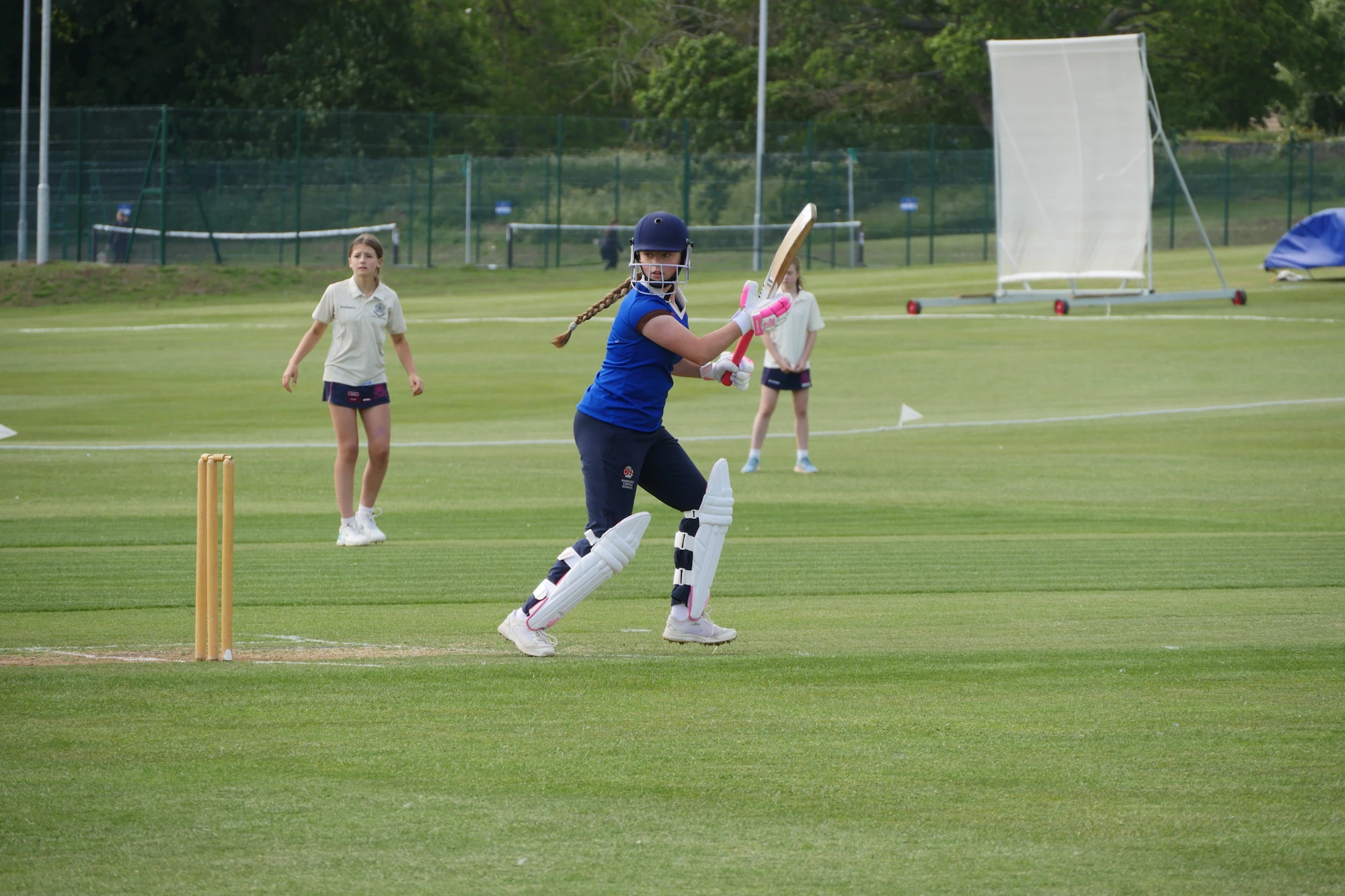 Barnard Castle School girls cricket team during practice sessions.