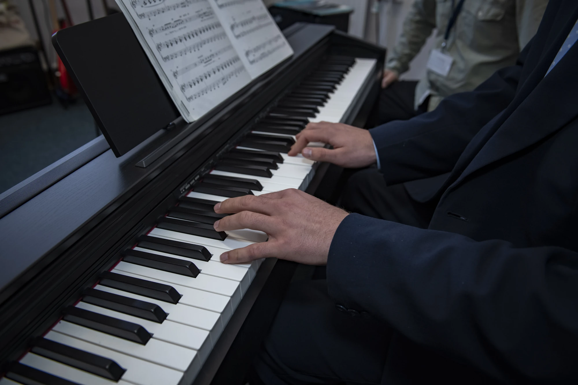 A Barnard Castle School pupil playing the piano.