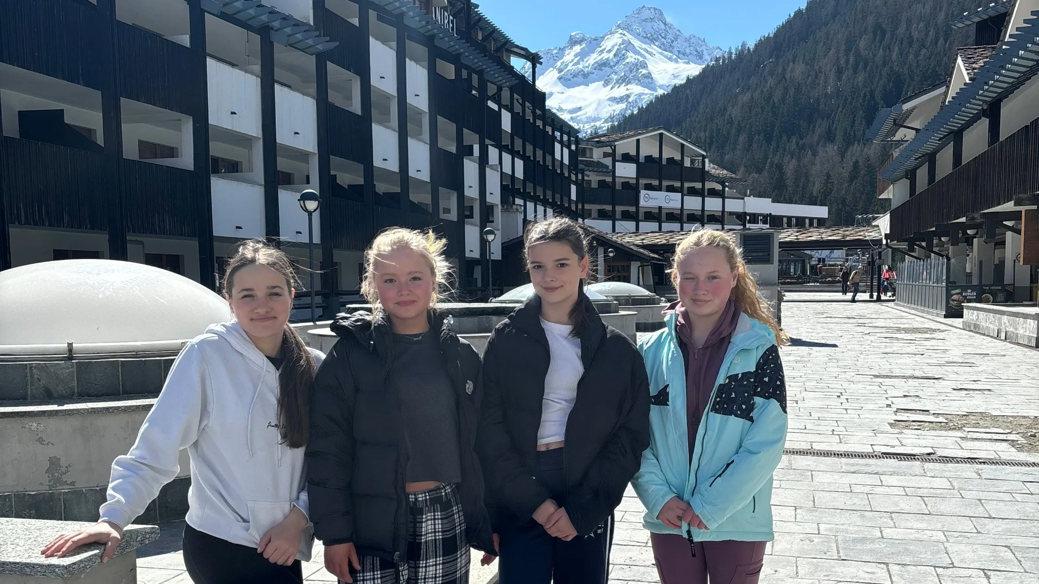 A group of girls from Barnard Castle School in La Thuile.