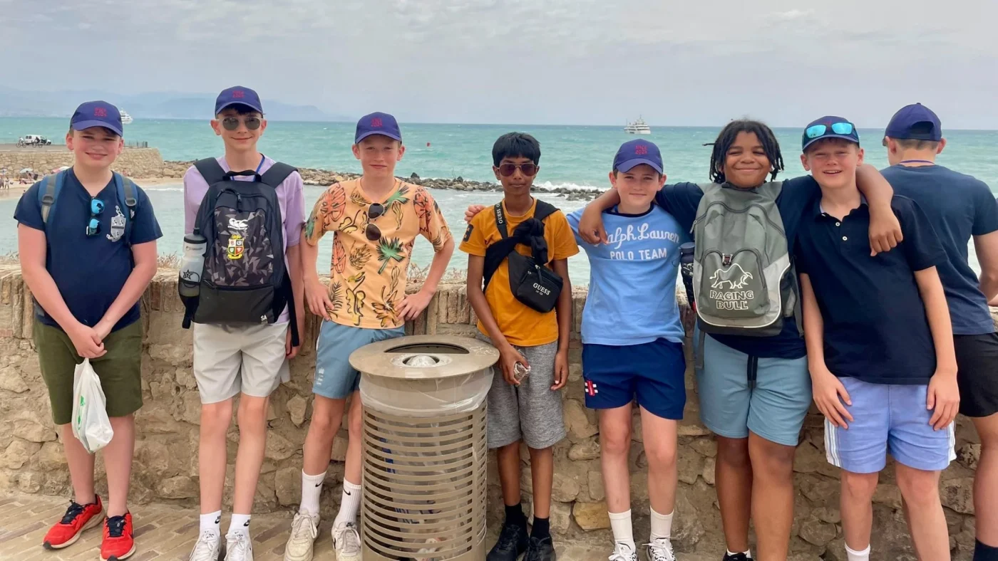 Barney boys in front of the French coastline.