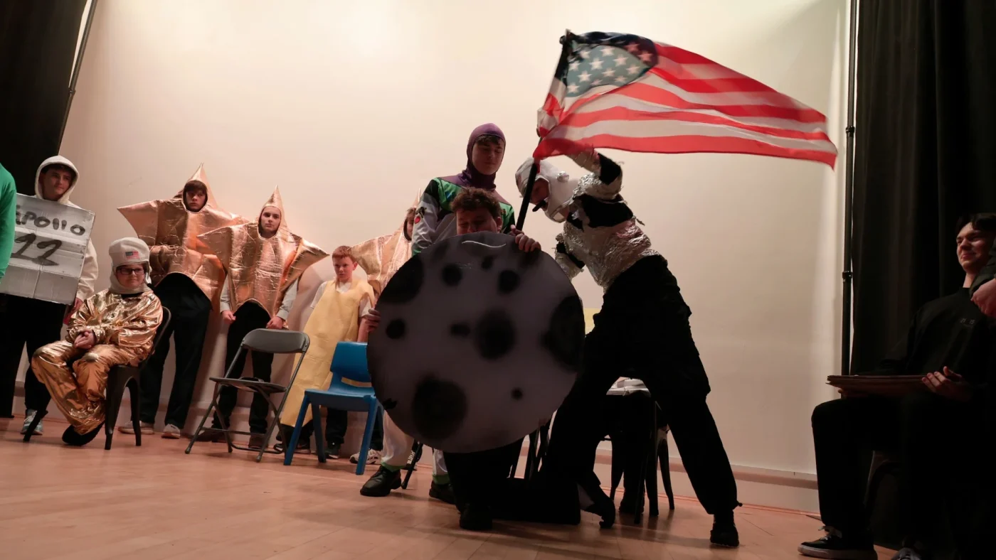 Durham House recreating the Apollo mission Moon landing.