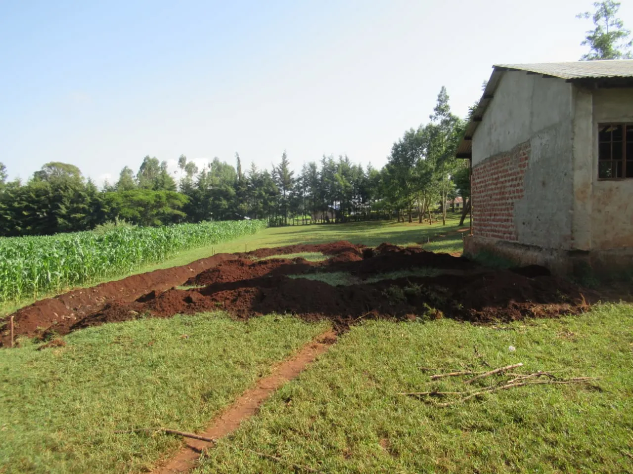Groundworks in progress in Kipsaina Village.