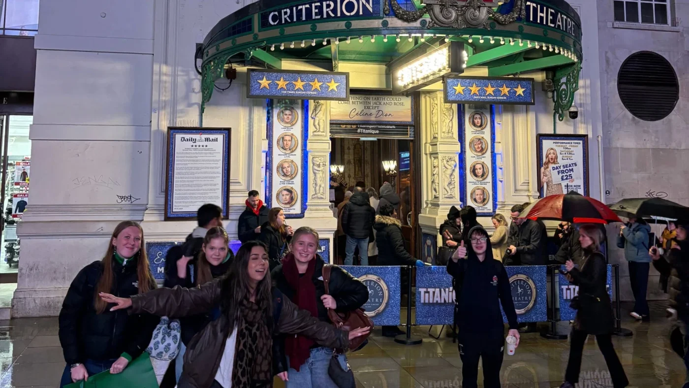 Barney Theatre students outside the Criterion Theatre.