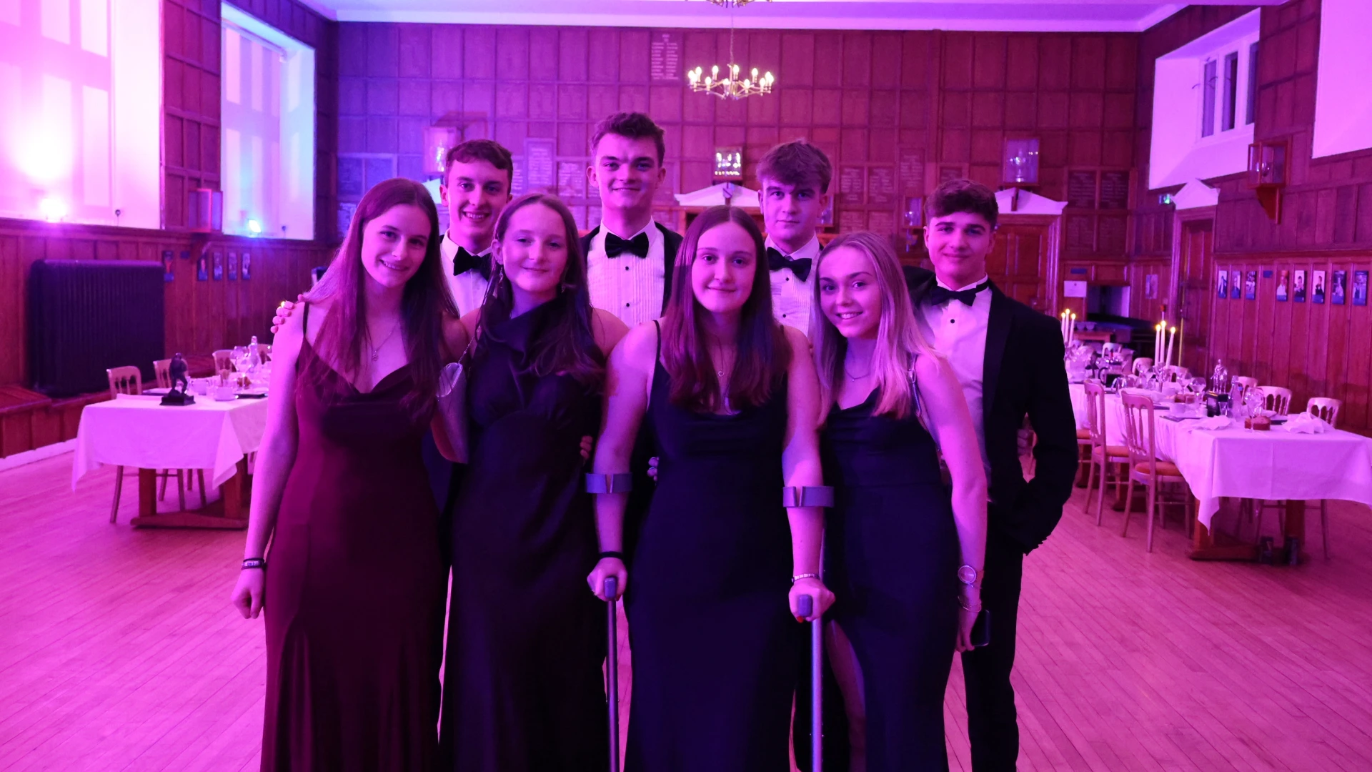 A group of former senior cadets at regimental dinner