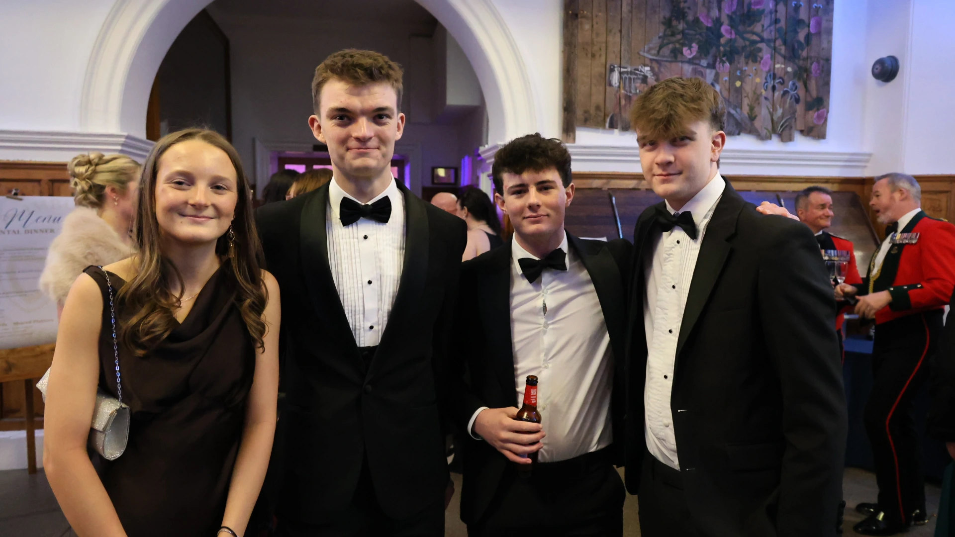A group of senior cadets at biannual regimental dinner