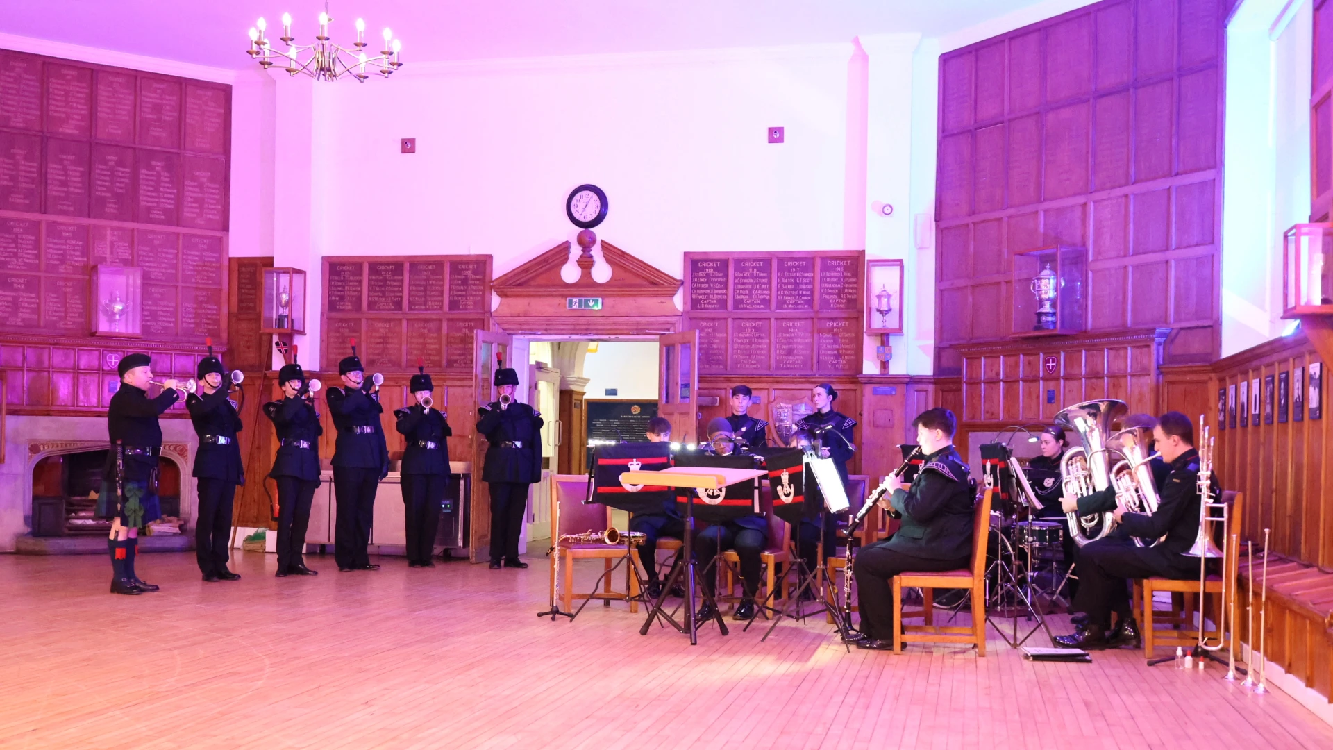 Band playing at biannual regimental dinner