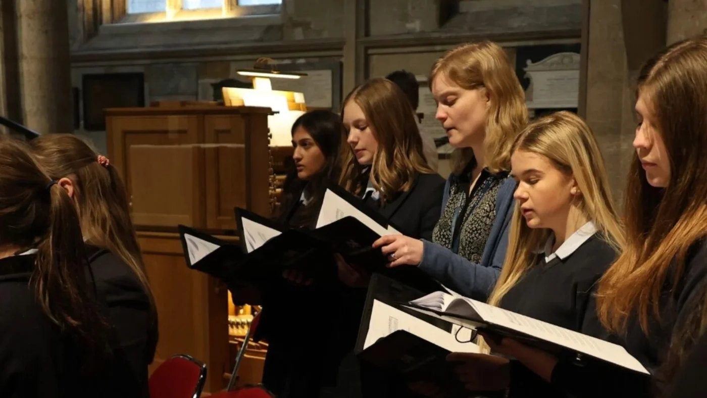 Barney's Chapel Choir singing in Ripon Cathedral.