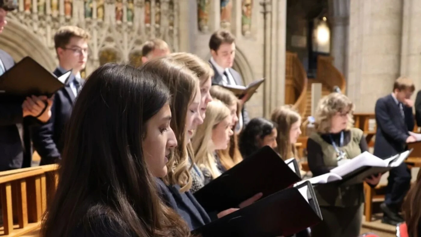 Barney's Chapel Choir singing in Ripon Cathedral.