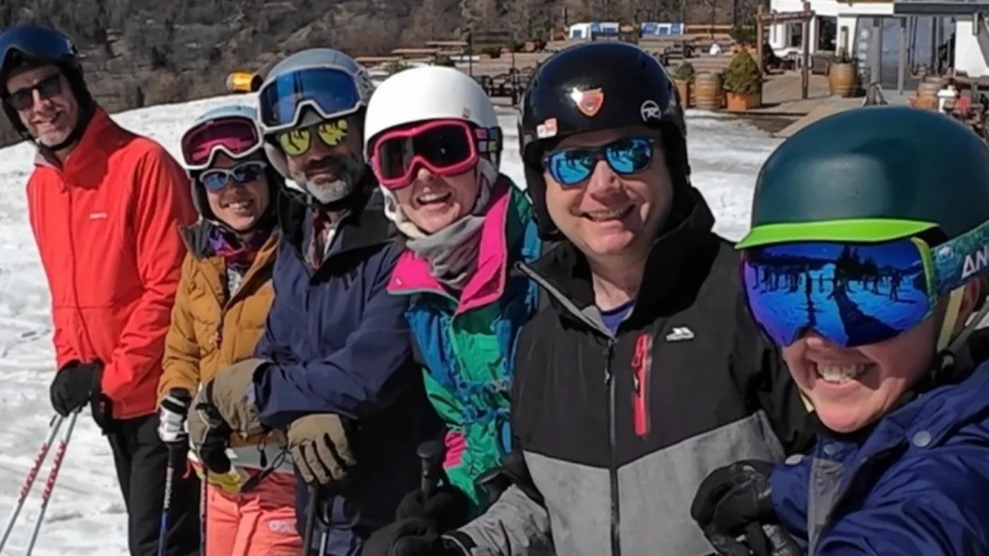 Barney staff taking a group selfie in their ski gear.