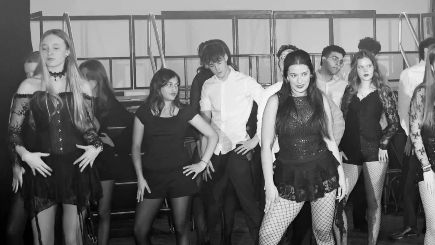 Barney Senior School students dancing in Chicago production.