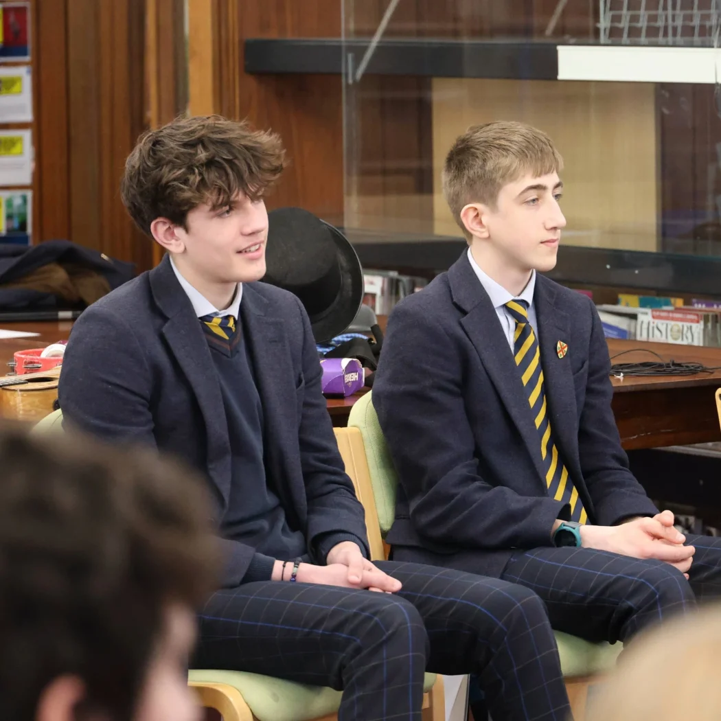 Two Barney Sixth Form students in a lesson.