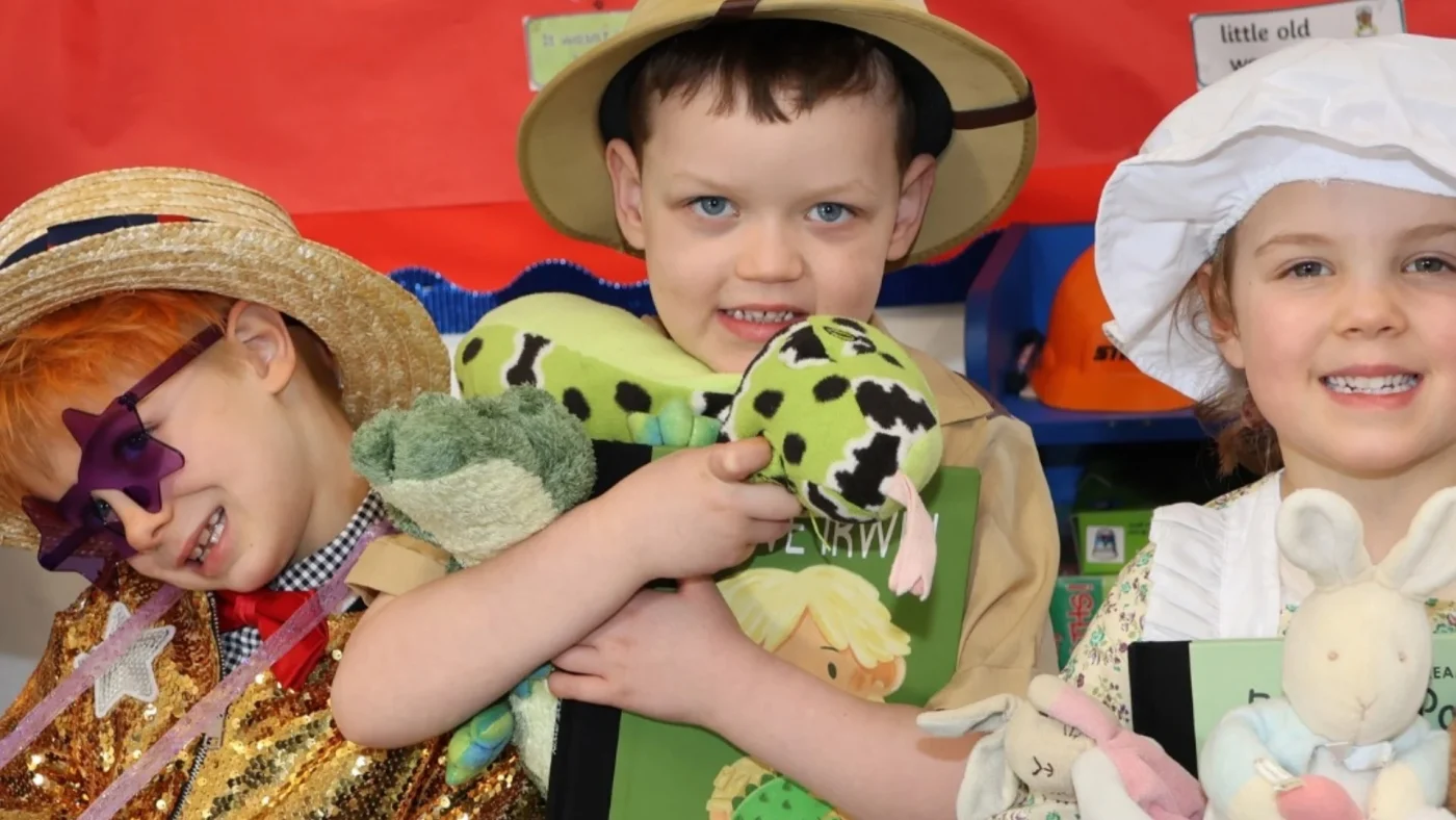Barney Prep students in costumes for World Book Day.