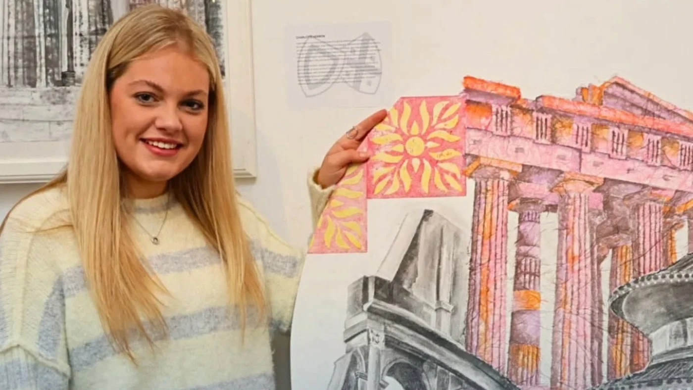 Year 13 Art students at The Witham showcasing their work.