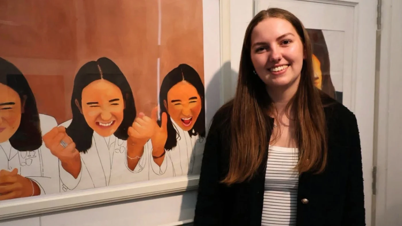 Year 13 Art students at The Witham showcasing their work.