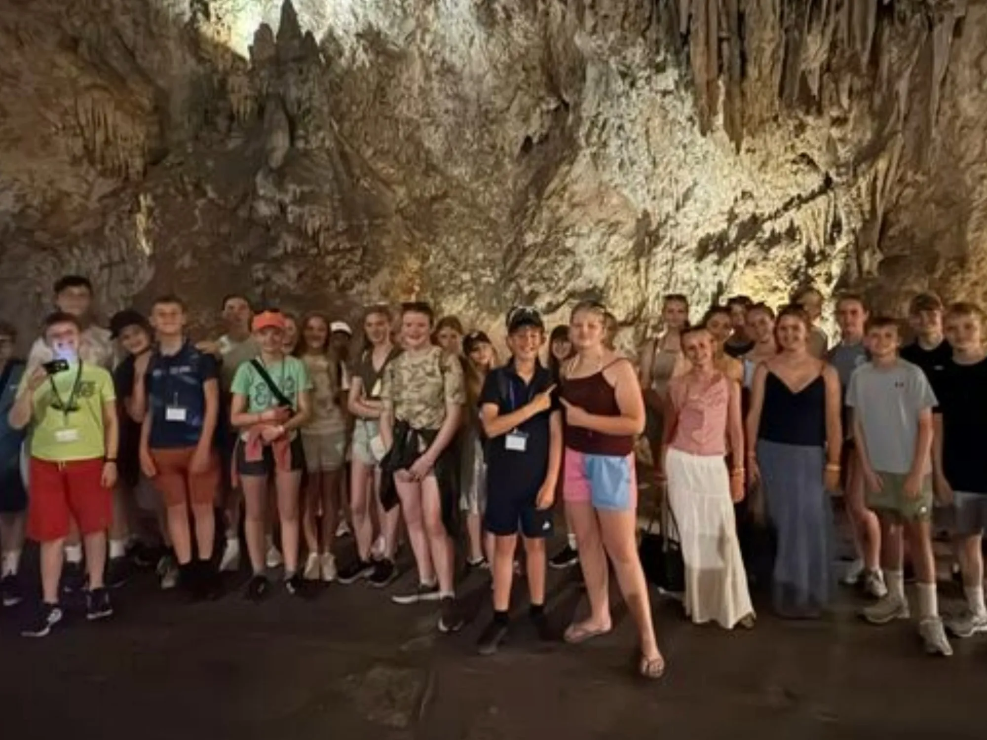 Barney students in the Nerja Caves, Andalusia.