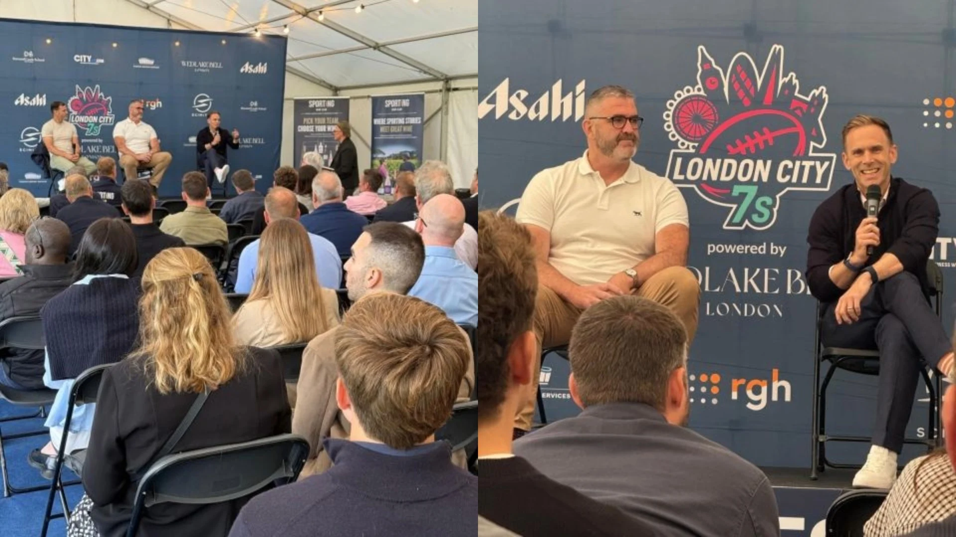 Barnardians meeting with the London City 7s.