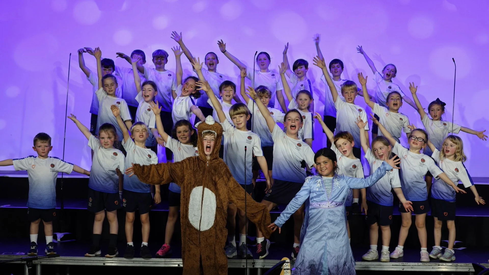 Barney Prep School students performing at House Singing 2026.