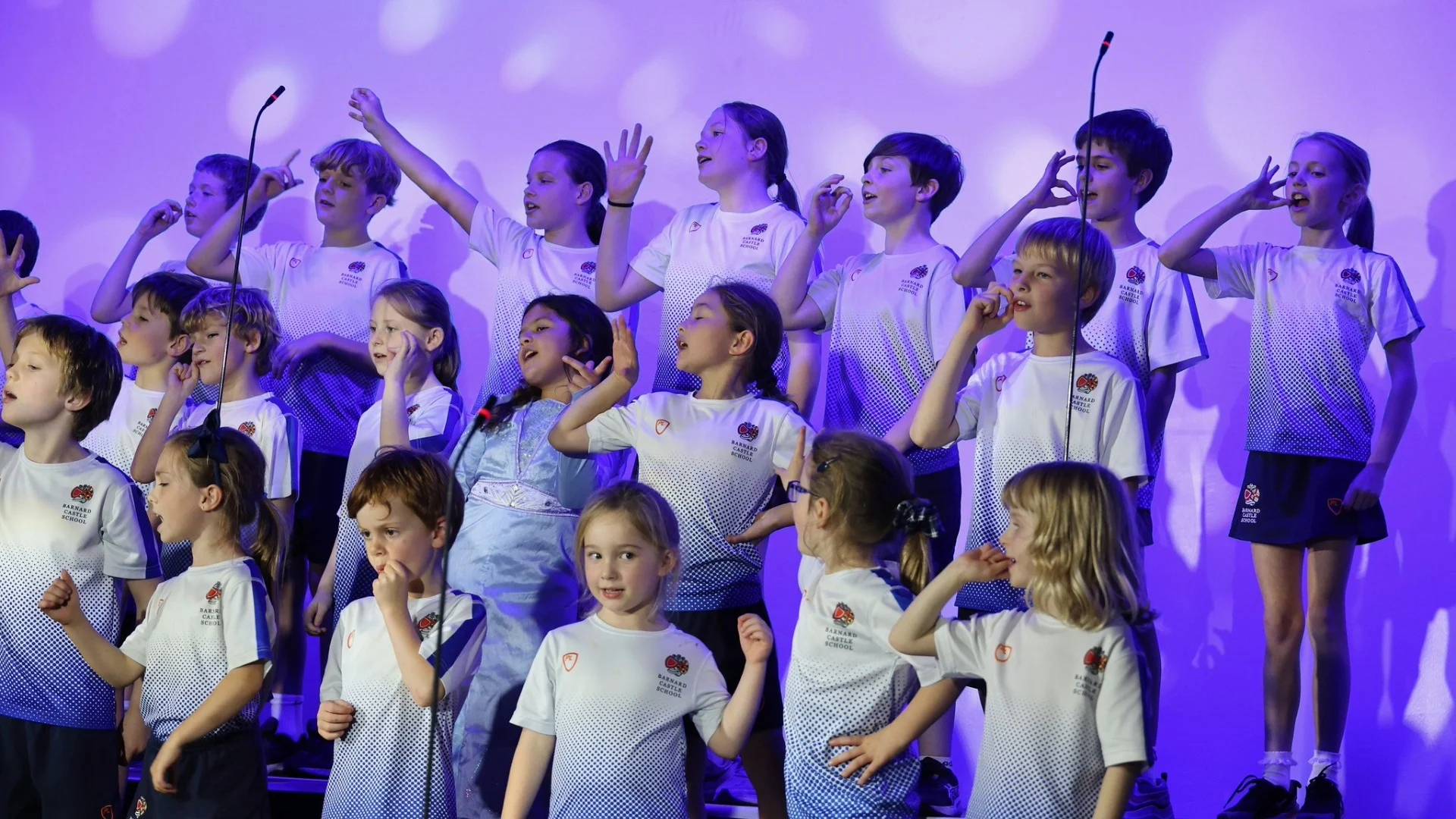 Barney Prep School students performing at House Singing 2026.