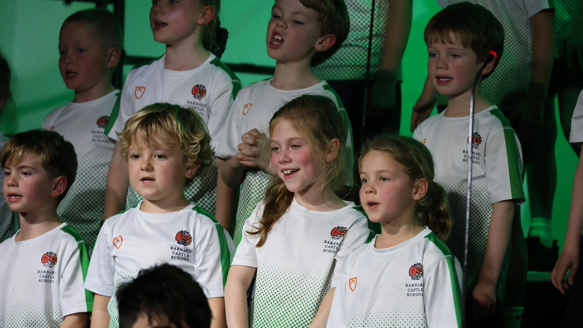 Barney Prep School students performing at House Singing 2026.